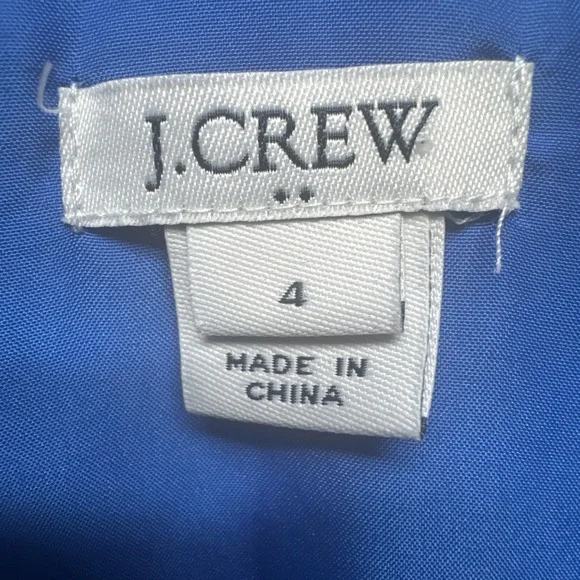 J.Crew Blue Floral Scalloped Cami Women's Size 4 Sleeveless Summer Top Shirt - Picture 2 of 8